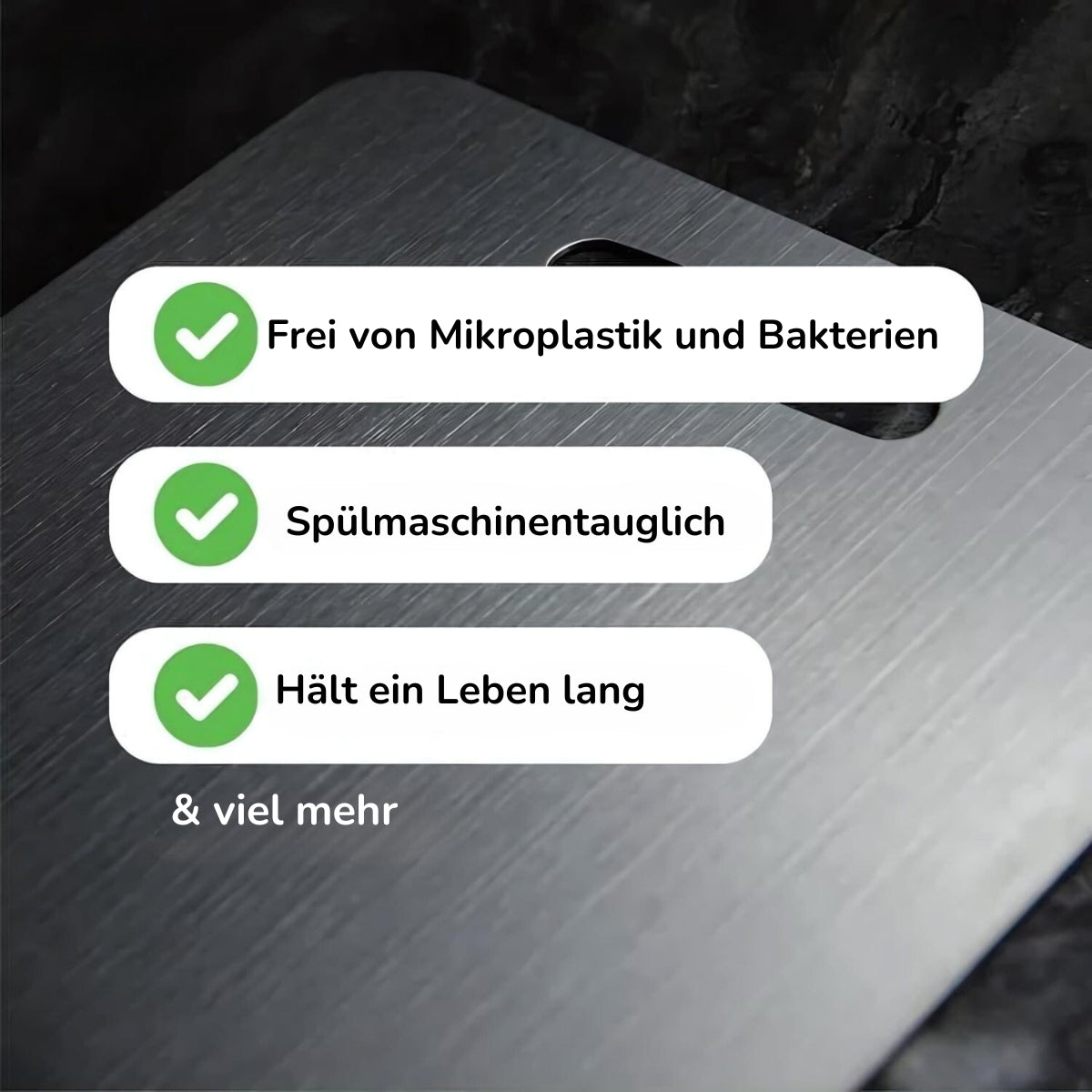 Serenosols™SafeCut snijplank gemaakt van 100% titanium-geen microplastics en bacteriën meer!