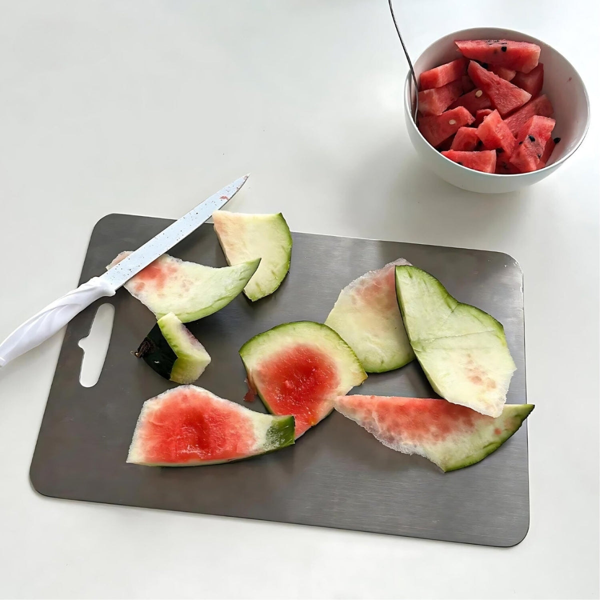 Serenosols™SafeCut snijplank gemaakt van 100% titanium-geen microplastics en bacteriën meer!