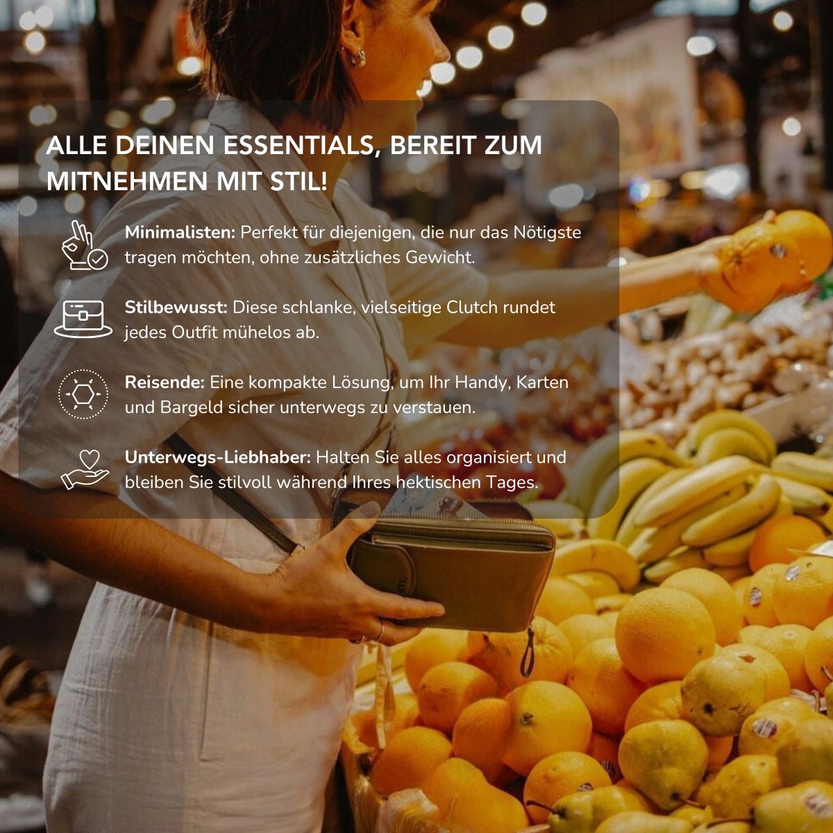 Serenosole™ SwiftClutch | Passt für all deine Essentials und hält deine Hände frei