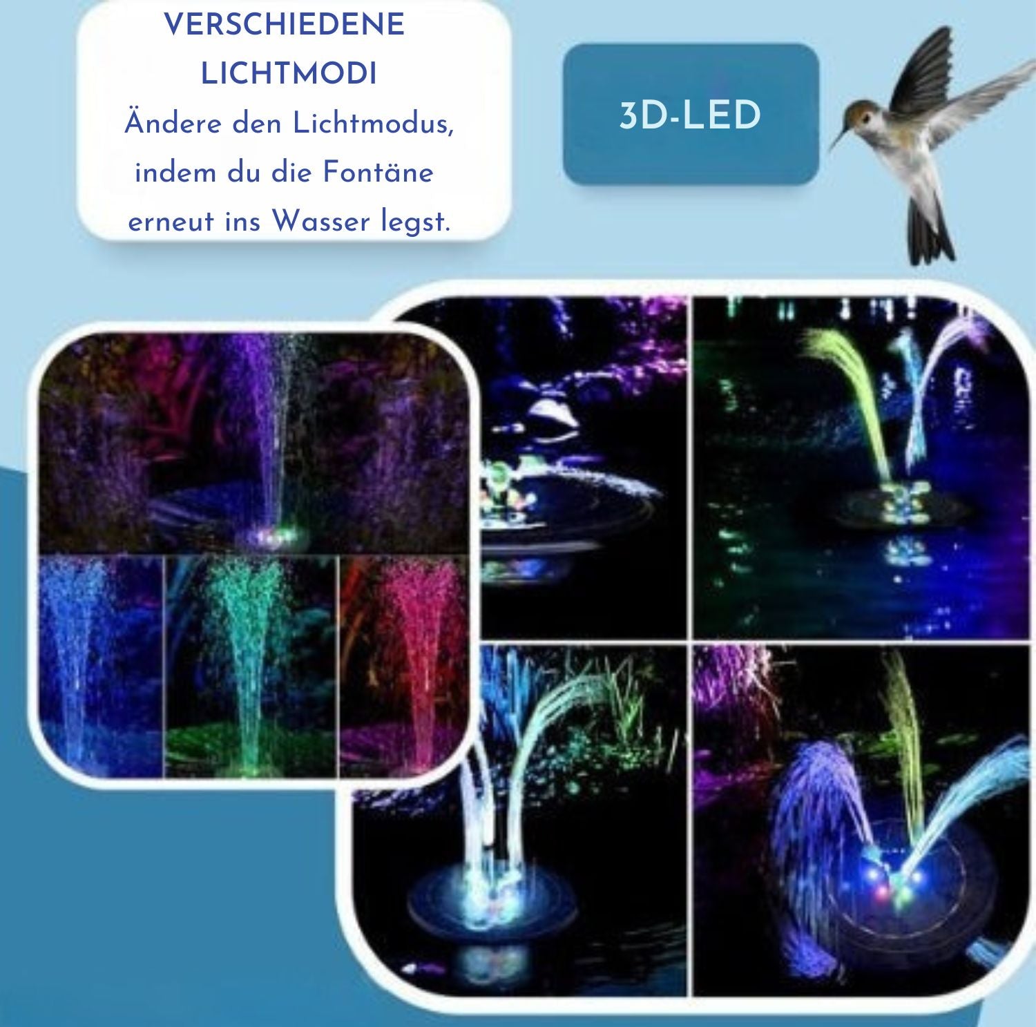 Serenosole™ SolarCascade | Vogelmagnet & Zen-Vibes | Solar-Wasserfontäne (+ 8 GRATIS Aufsätze)