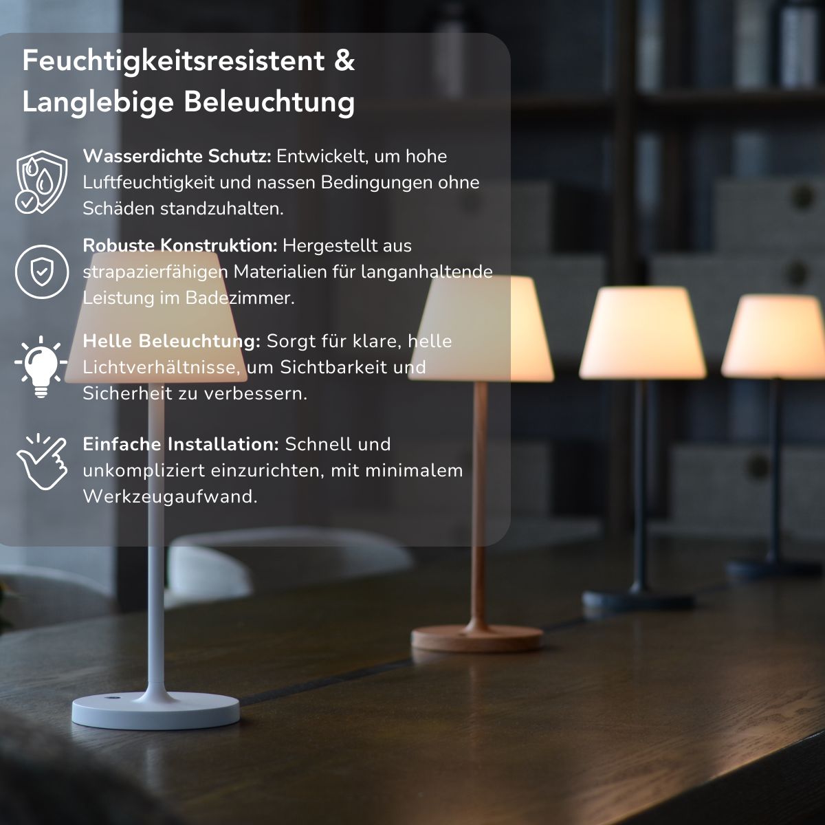 Serenosole™ SplashLight waterdichte badkamerlamp | Waterdicht, duurzaam en gezellig | Meest gestemde douchelamp 2024