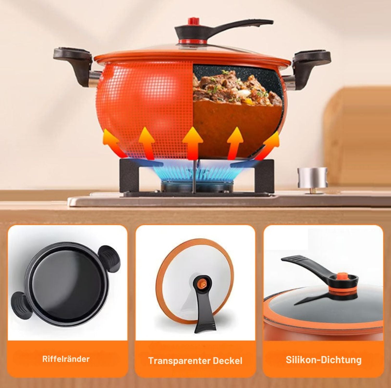 Serenosole™ QuickChef | Kocht schneller und macht jede Mahlzeit mühelos | Schnellster Druckkocher 2025