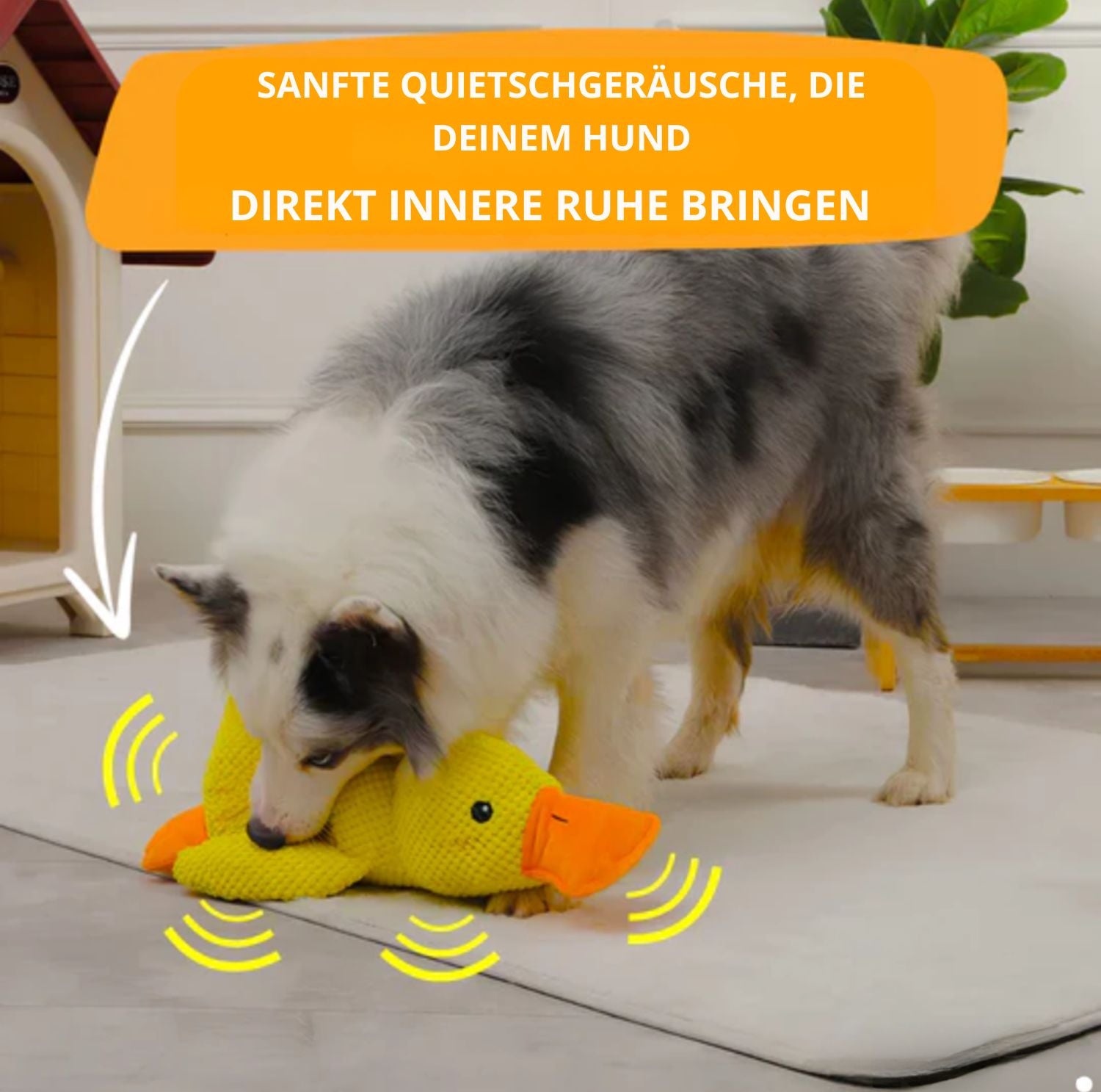 Serenosole™ CalmBuddy Anti-Stress Ente Hundespielzeug | Das ultimative Kuschelspielzeug für einen stressfreien Hund | Bestseller