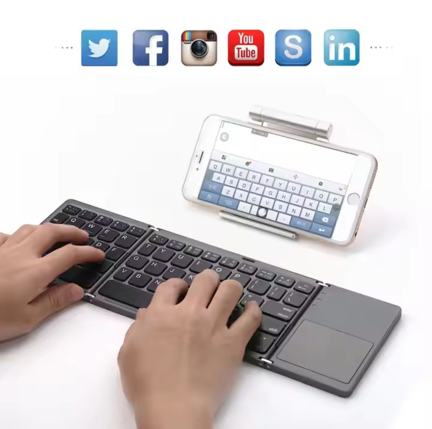 Serenosole™ FlexBoard | Taschenformat-Tastatur mit integriertem Touchpad | Ultimative Taschen-Tastatur 2025