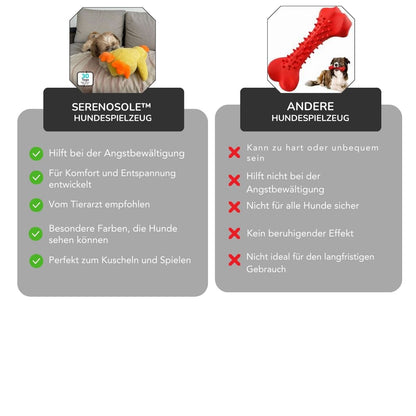 Serenosole™ CalmBuddy Anti-Stress Ente Hundespielzeug | Das ultimative Kuschelspielzeug für einen stressfreien Hund | Bestseller