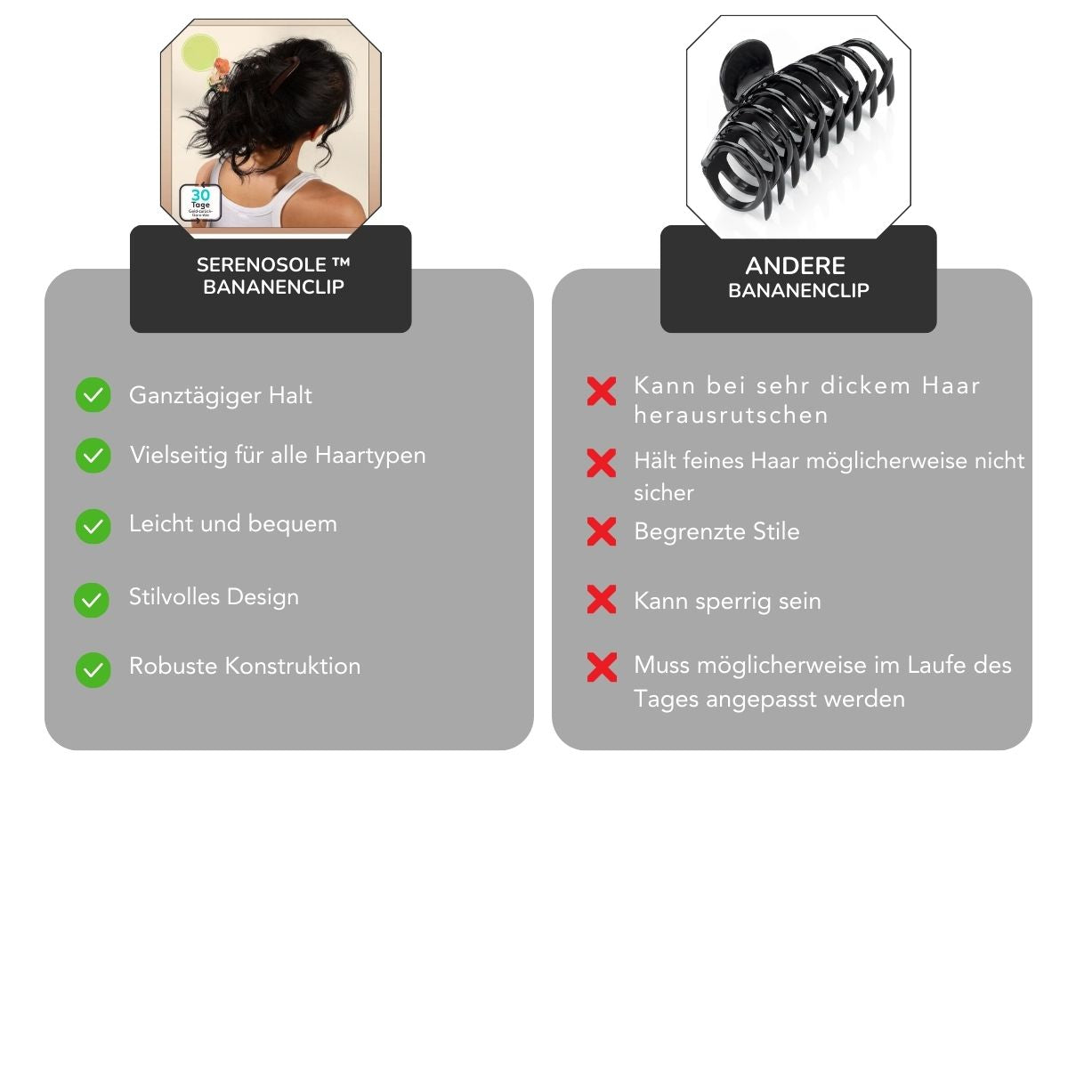 Serenosole™ FlexiClip Bananenclip | Houdt het haar veilig op zijn plaats (2+2 GRATIS)