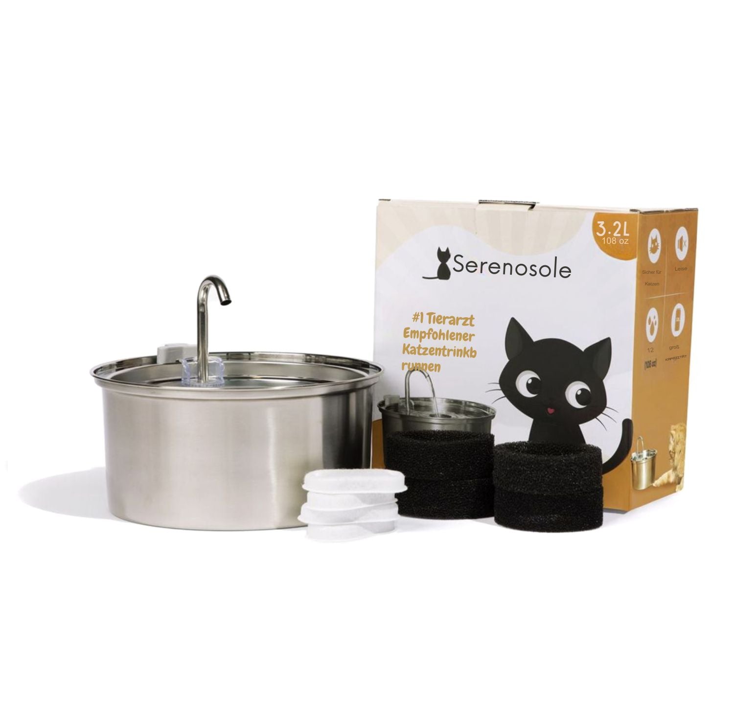Serenosole™ AquaCat | Houd uw kat gehydrateerd en gezond | Slimste hydratatie 2024