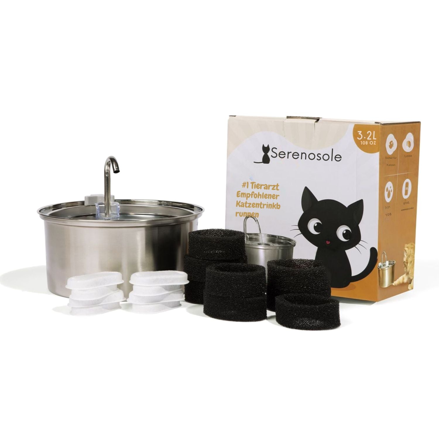 Serenosole™ AquaCat | Houd uw kat gehydrateerd en gezond | Slimste hydratatie 2024