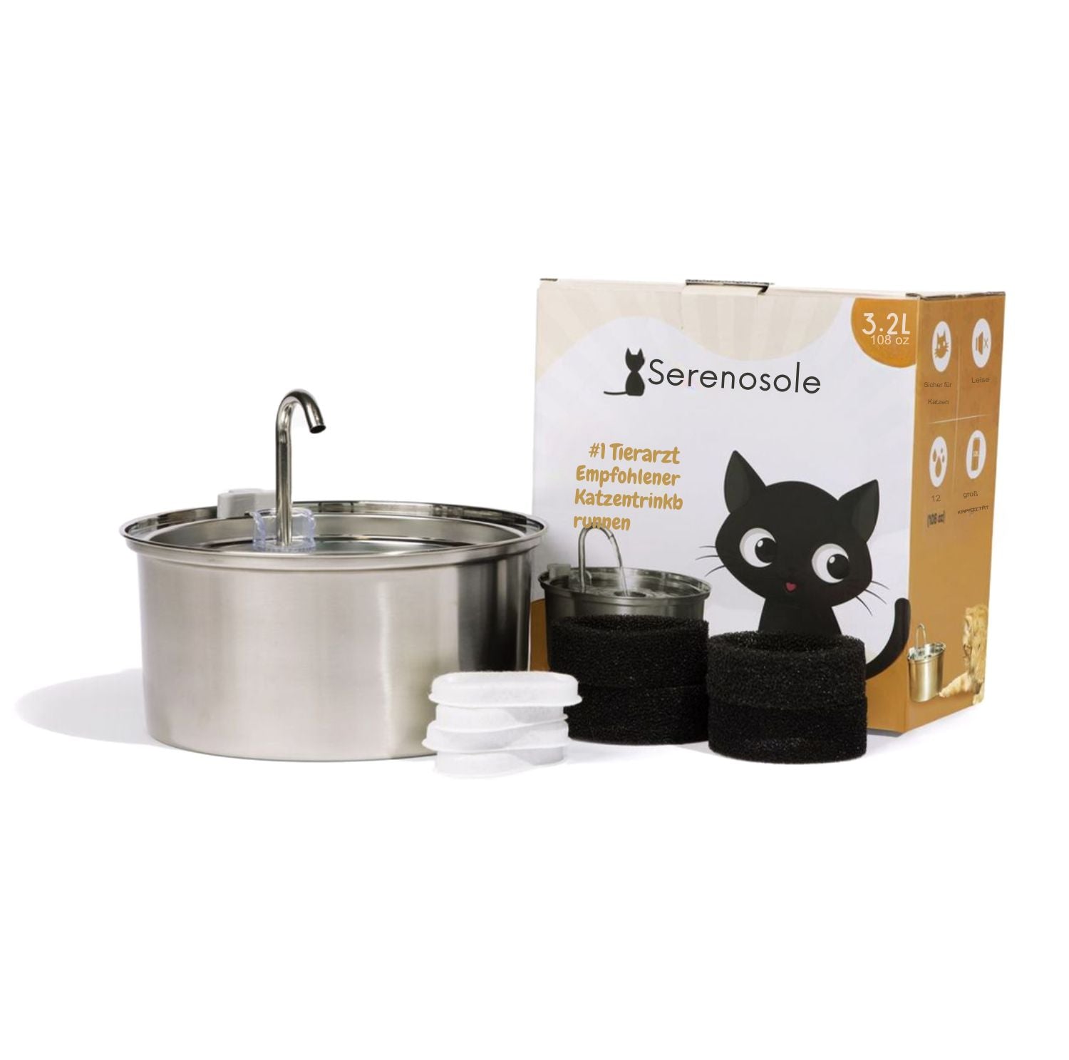 Serenosole™ AquaCat | Houd uw kat gehydrateerd en gezond | Slimste hydratatie 2024