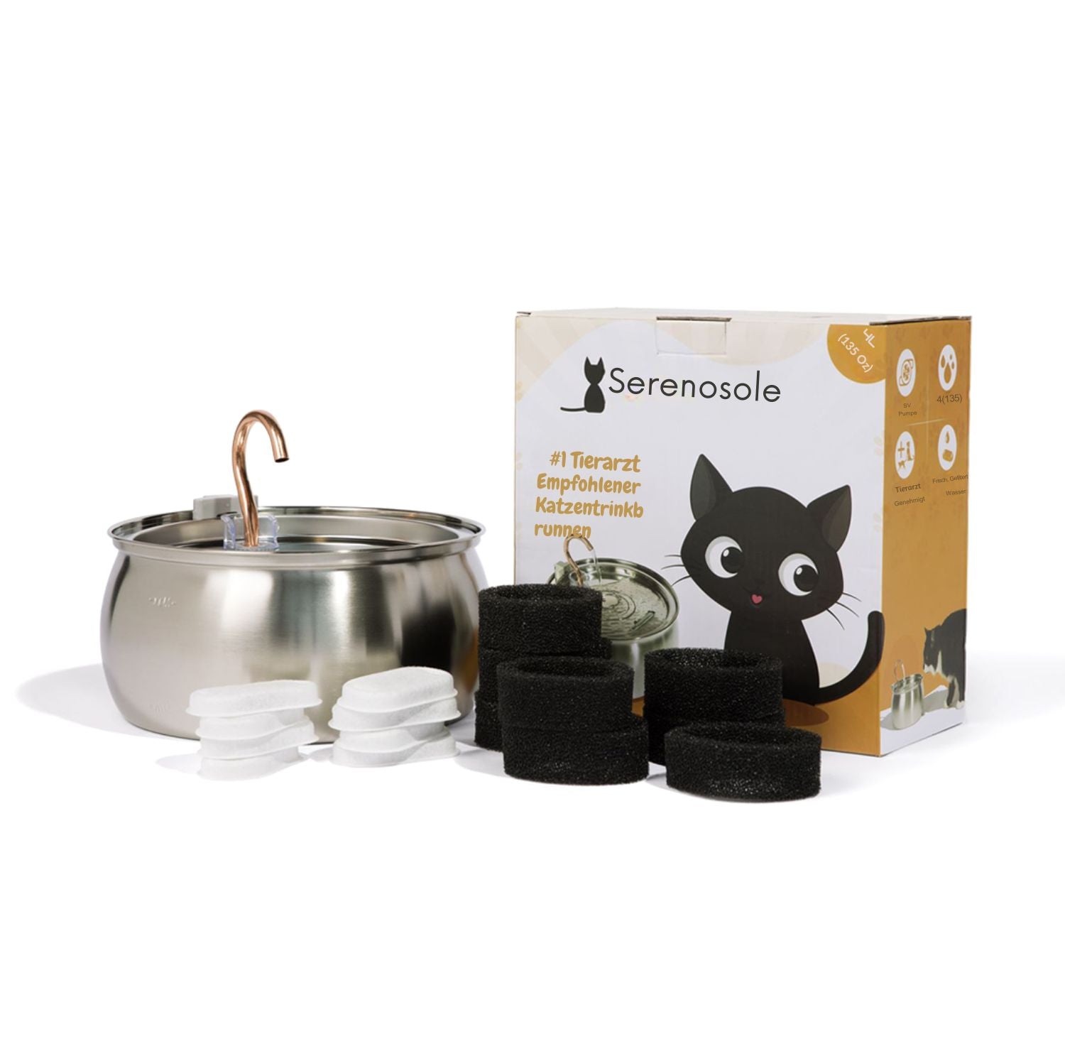Serenosole™ AquaCat | Houd uw kat gehydrateerd en gezond | Slimste hydratatie 2024