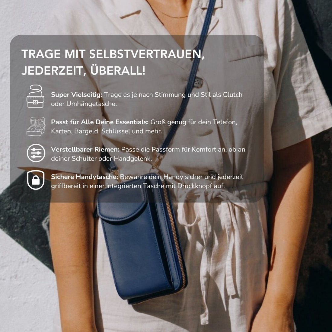 Serenosole™ SwiftClutch | Passt für all deine Essentials und hält deine Hände frei