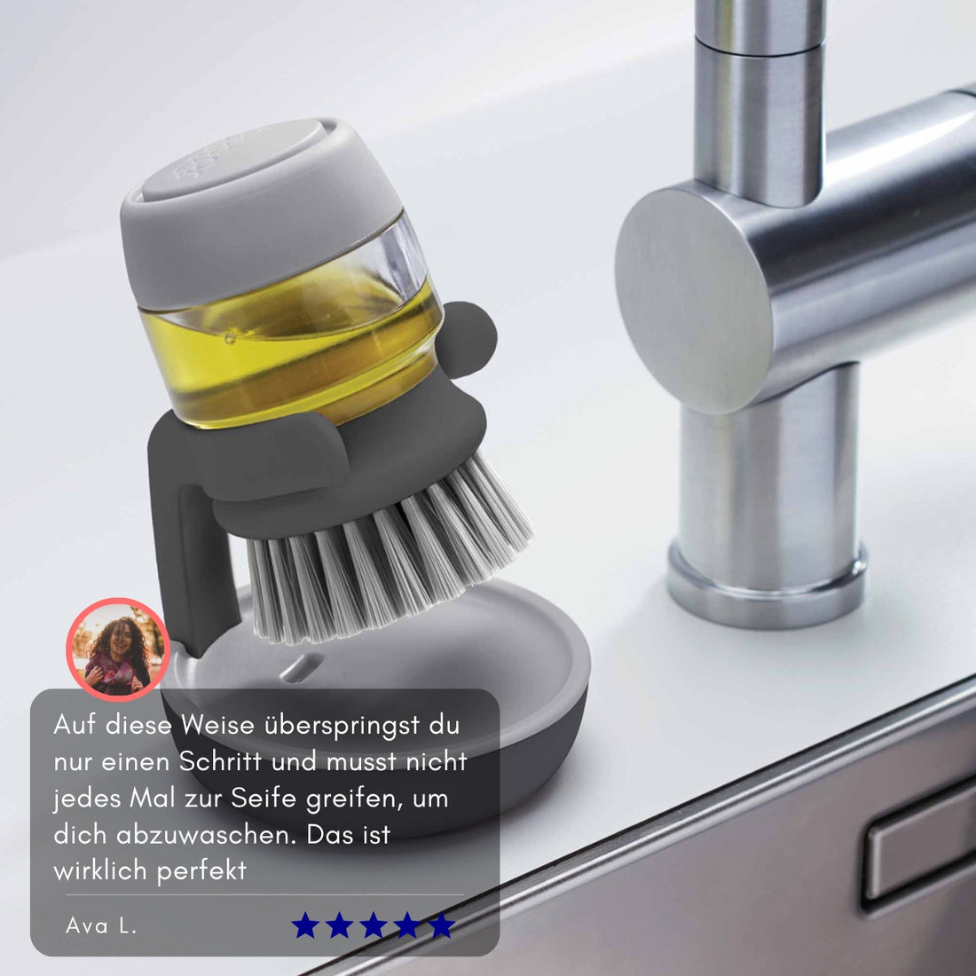 Serenosols™DispensBrush | Efficiënte, tijdbesparende reiniging met gecontroleerde zeepdosering