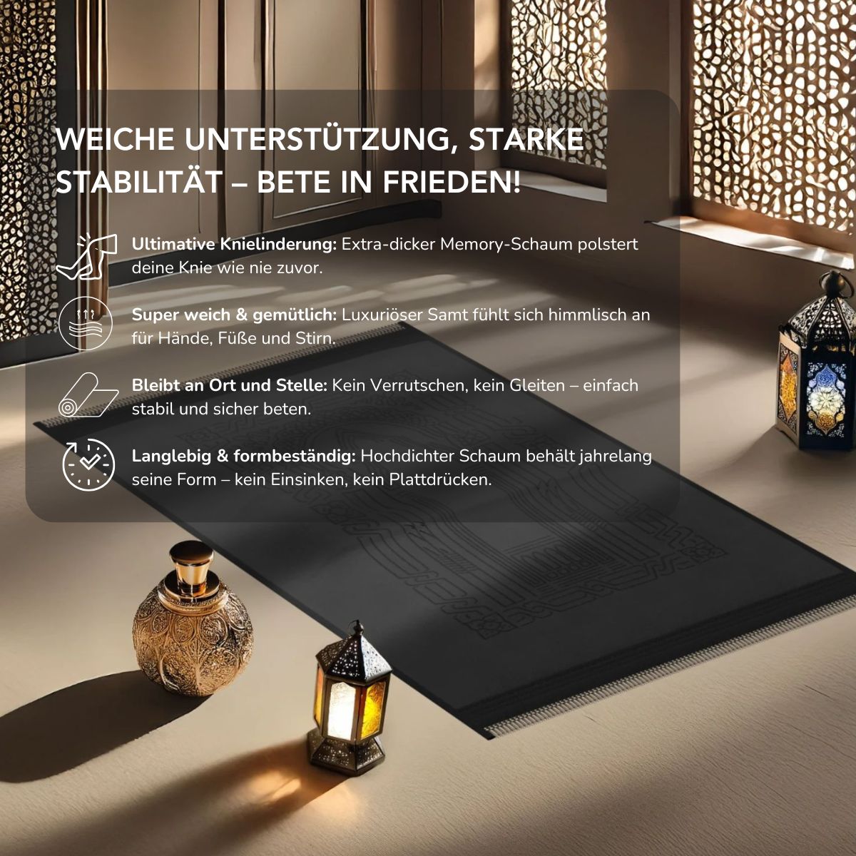 Serenosole™ PrayComfort | Ultraweiches, knieschonendes Kissen für schmerzfreie, bequeme Gebete | Bequemste Gebetsmatte 2025