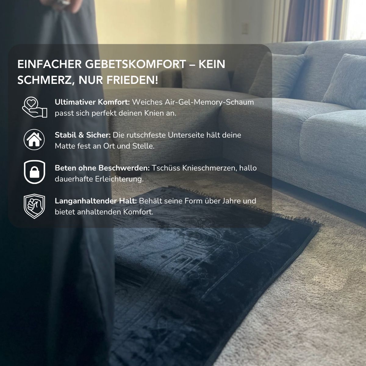 Serenosole™ PrayComfort | Ultraweiches, knieschonendes Kissen für schmerzfreie, bequeme Gebete | Bequemste Gebetsmatte 2025
