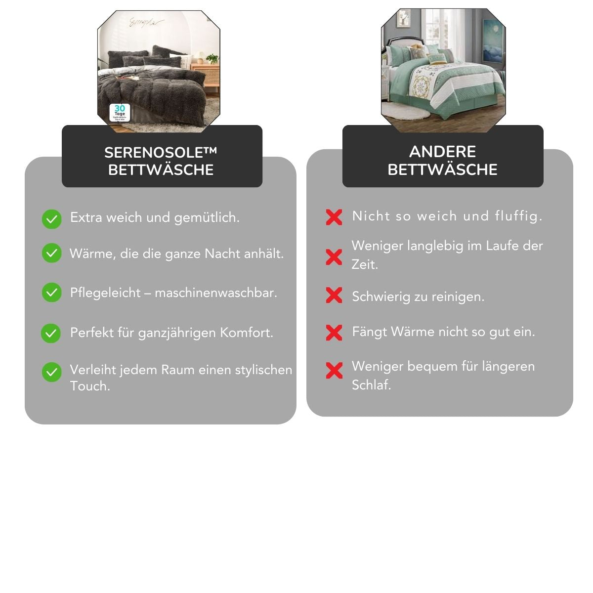 Serenosole™ SnuggleSky Flauschiges Fleece-Bettzeug | Unvergleichliche Weichheit und Wärme jede Nacht | Gemütlichstes Bettzeug 2024