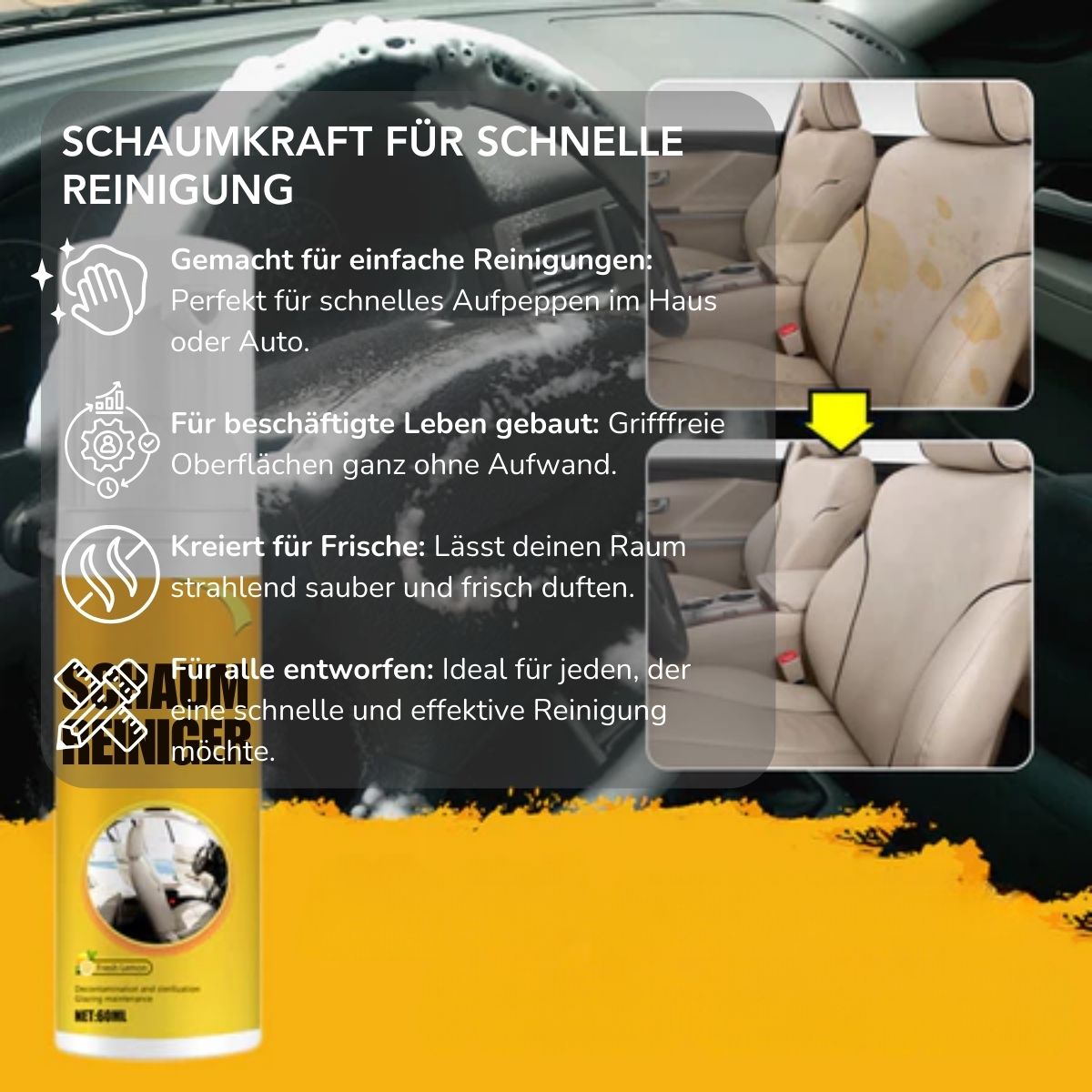 Serenosole™ FreshFoam-schuimreiniger | Rijk schuim dat oppervlakken sprankelend schoon achterlaat | Meest effectieve schuim 2024 (2+1 GRATIS)
