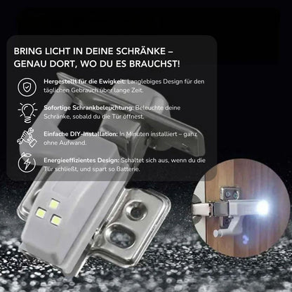 Serenosole™ HingeGlow | Beleuchtet deinen Schrank automatisch beim Öffnen – keine Schalter, kein Aufwand | Schlauster Schranklicht 2025