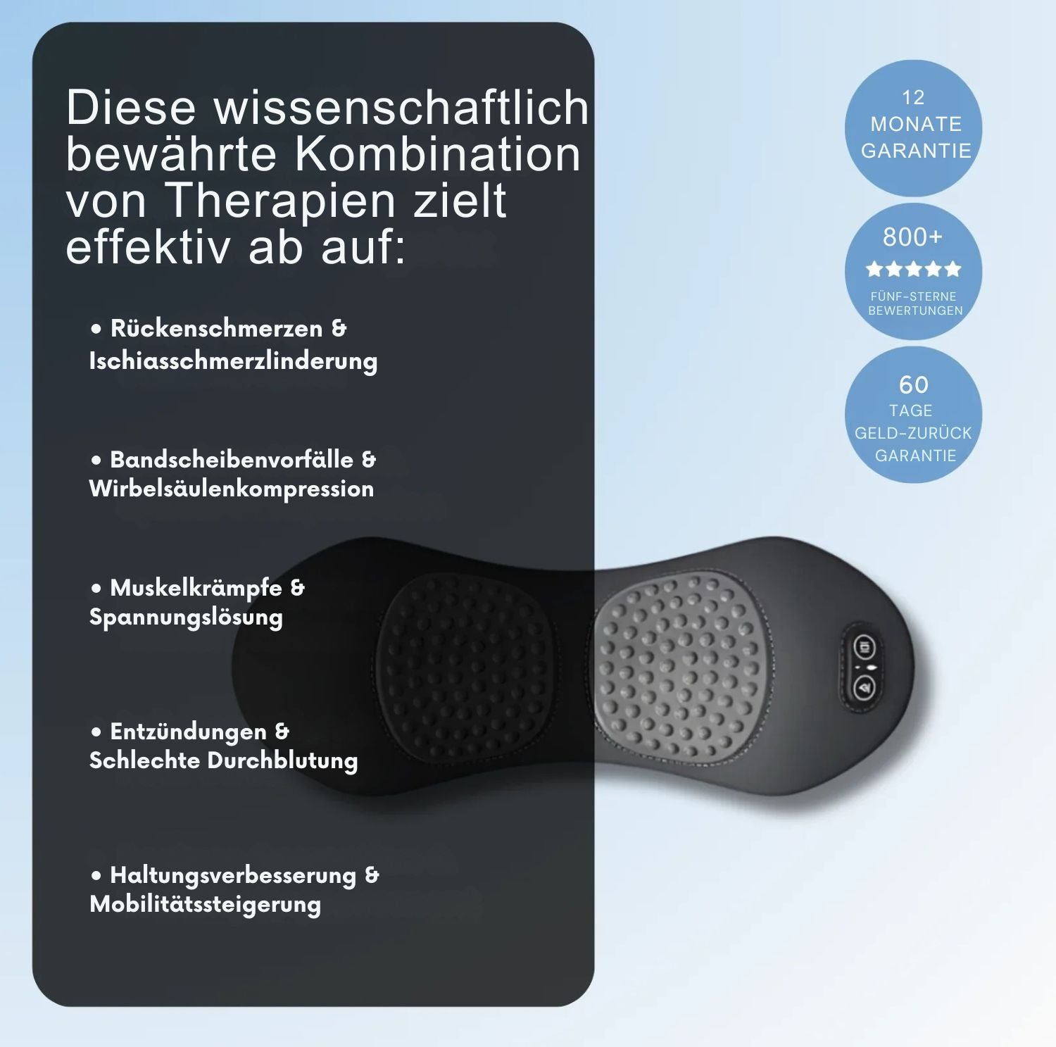 Serenosole™ FlexRelief | Sofortige Linderung von Rückenschmerzen mit Wärme und Vibration | Schlauester Rückenmassagegerät 2025