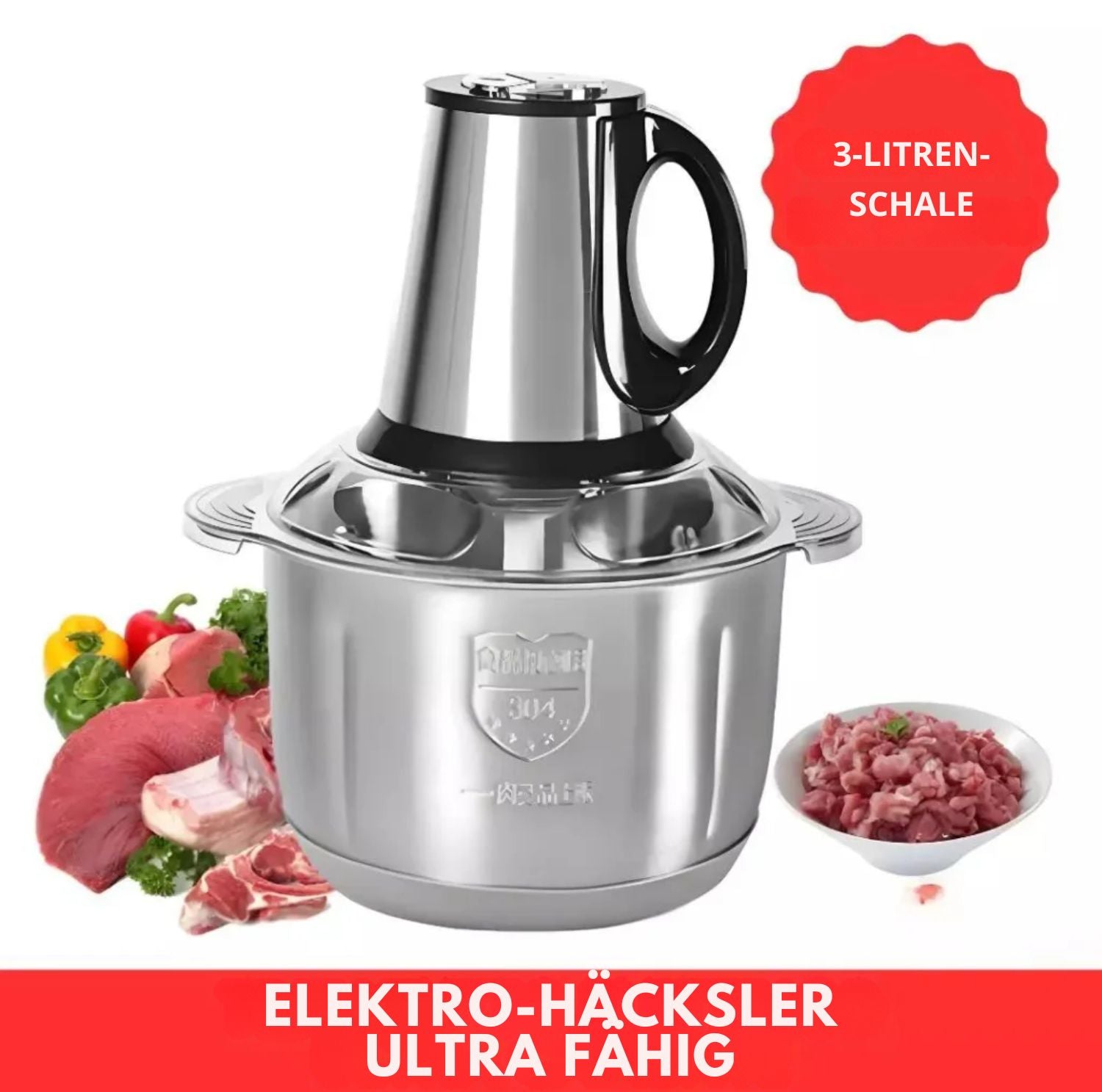 Serenosole™ ChopMaster Fleischwolf | Zerhäckselt Fleisch in Sekundenschnelle | Schnellster Fleischwolf 2024