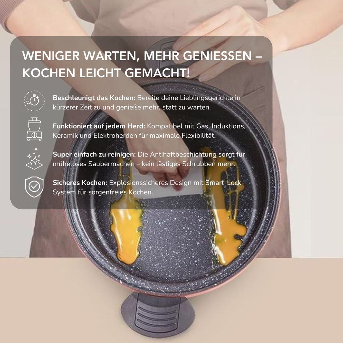 Serenosole™ QuickChef | Kocht schneller und macht jede Mahlzeit mühelos | Schnellster Druckkocher 2025