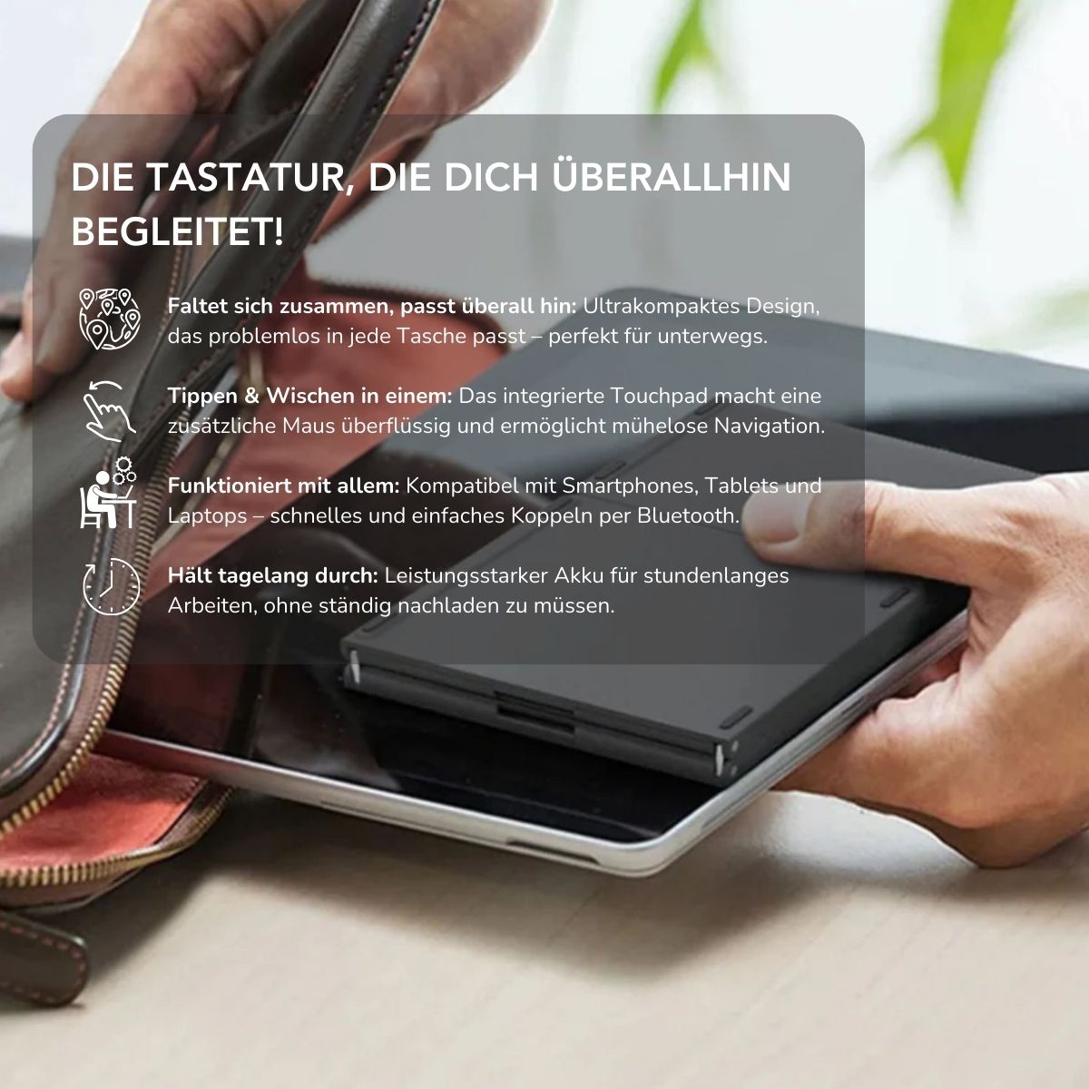 Serenosole™ FlexBoard | Taschenformat-Tastatur mit integriertem Touchpad | Ultimative Taschen-Tastatur 2025