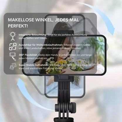 Serenosole™ SnapXpert | Mache perfekte Aufnahmen jederzeit und überall | Bester Reise-Selfie-Stick 2025