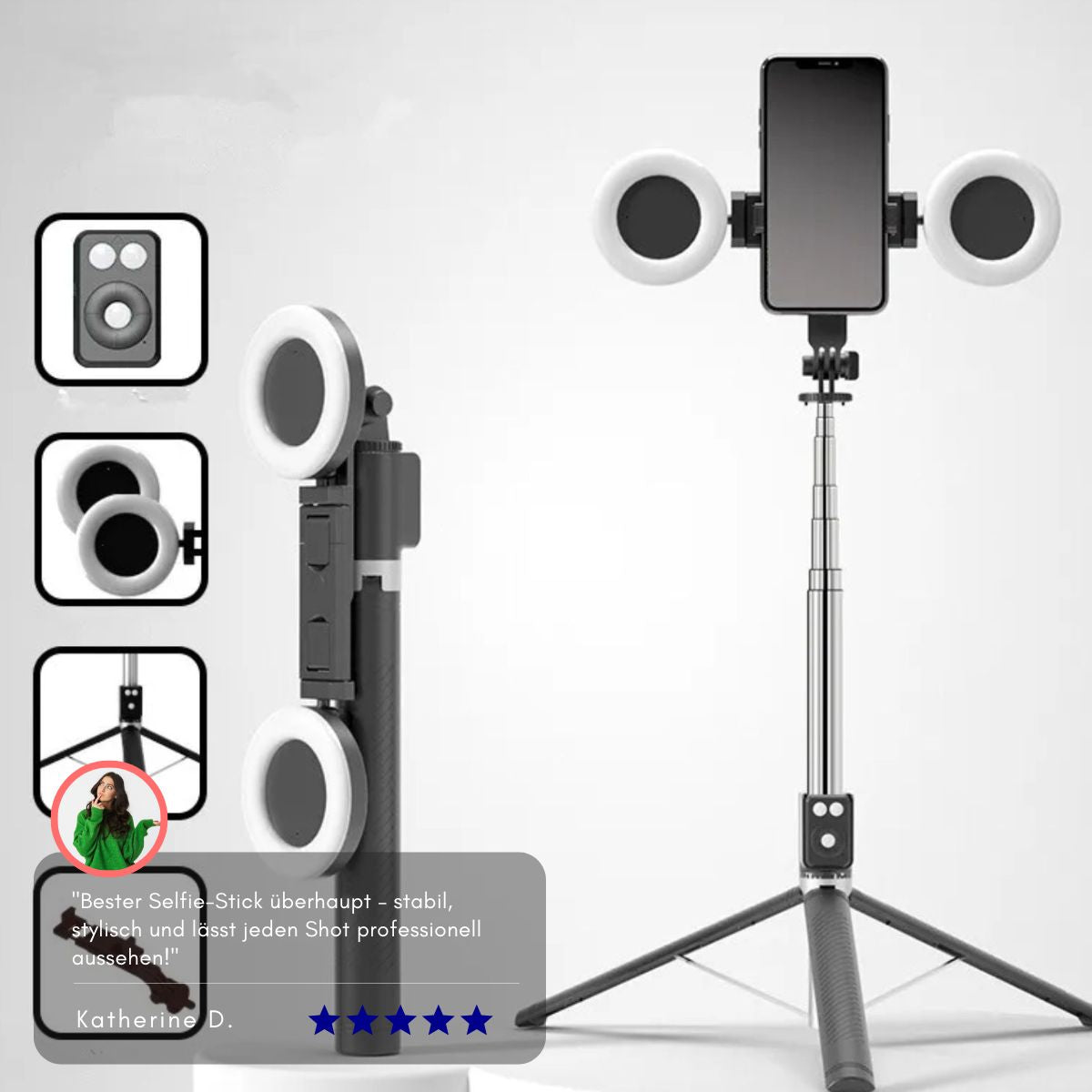 Serenosole™ SnapXpert | Mache perfekte Aufnahmen jederzeit und überall | Bester Reise-Selfie-Stick 2025