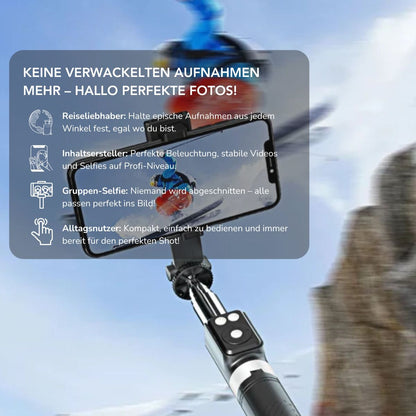 Serenosole™ SnapXpert | Mache perfekte Aufnahmen jederzeit und überall | Bester Reise-Selfie-Stick 2025
