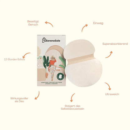 Serenosole™ SweatShields zweetbescherming | 24 uur bescherming tegen zweet | Beste oplossing tegen zweet 2024 (1+1 GRATIS) 24 stuks per verpakking