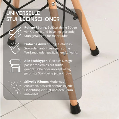 Serenosole™ SoftGlide siliconen stoelbeenbeschermers | Stille beweging en bescherming van vloeren tegen krassen | Beste oplossing tegen krassen 2024 (Pack van 12 | 1+1 GRATIS)