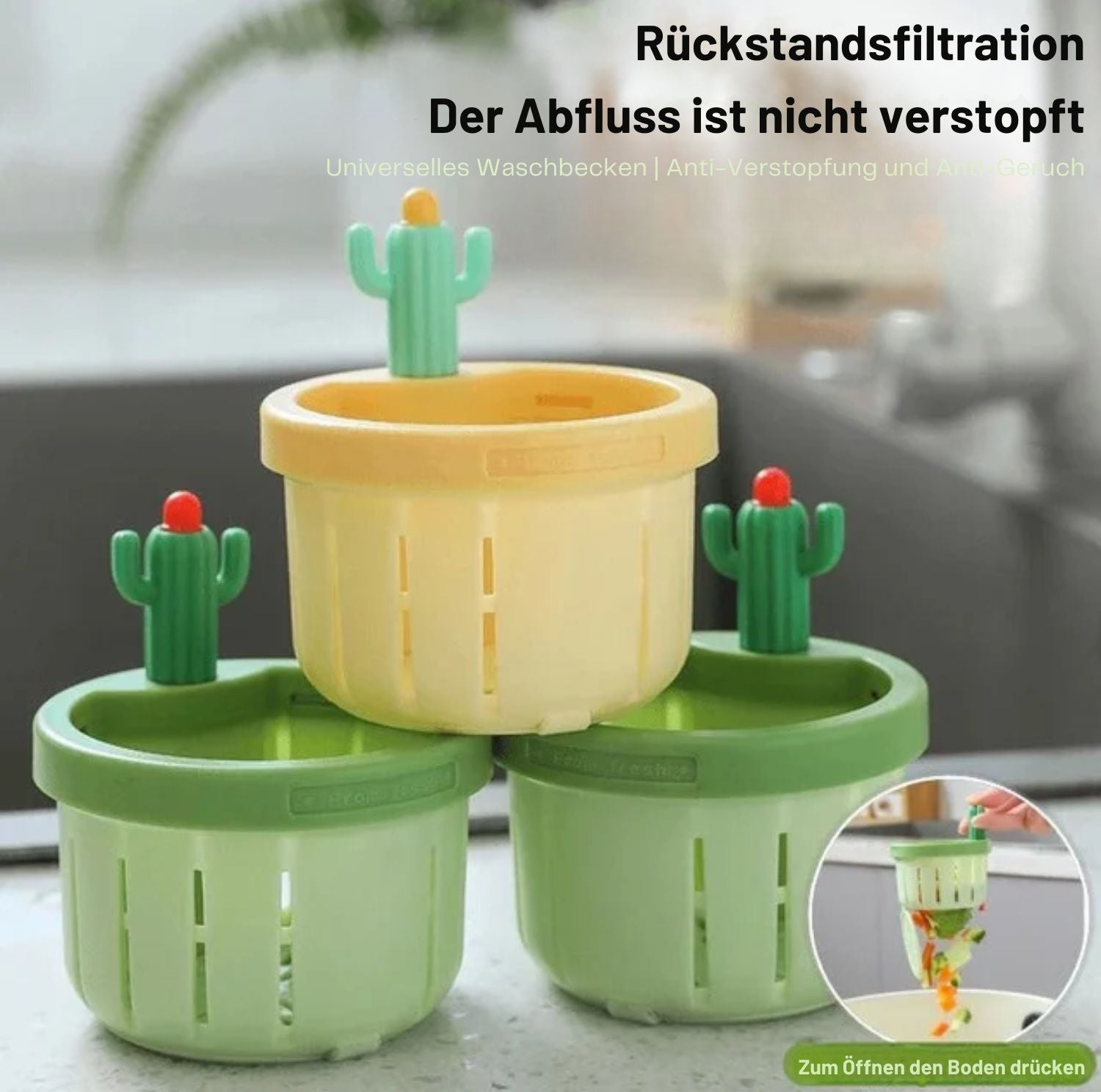 Serenosole™ CactiGuard Kaktus-Spülbeckenfilter | Halte dein Spülbecken sauber und frei von Verstopfungen