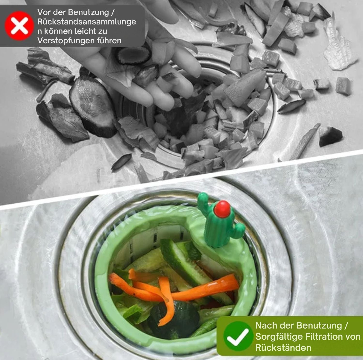 Serenosole™ CactiGuard Kaktus-Spülbeckenfilter | Halte dein Spülbecken sauber und frei von Verstopfungen