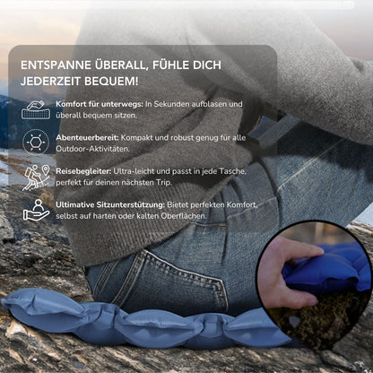 Serenosole™ SitMate | Super einfach aufzublasen – einfach drücken und entspannen | Das ultimative Reisekissen 2025