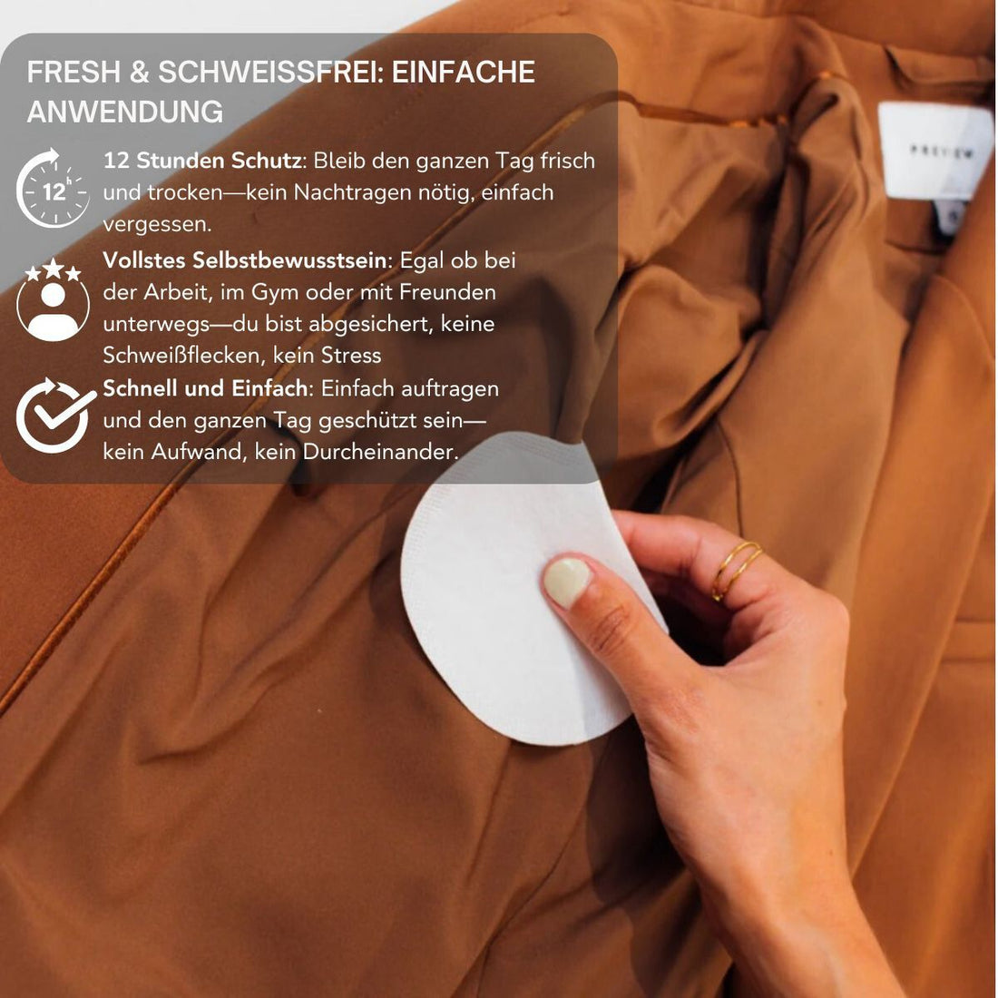 Serenosole™ SweatShields zweetbescherming | 24 uur bescherming tegen zweet | Beste oplossing tegen zweet 2024 (1+1 GRATIS) 24 stuks per verpakking