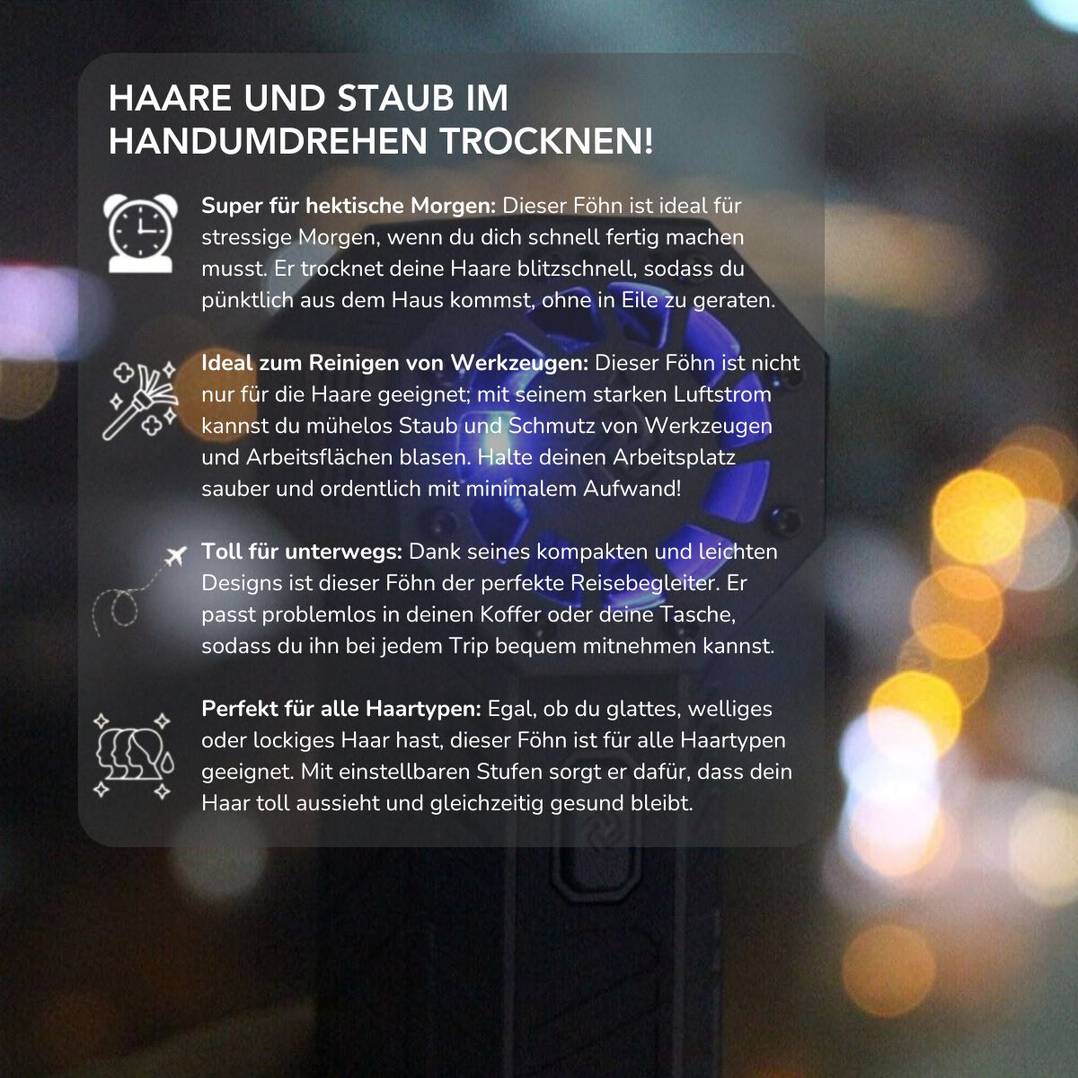 Serenosole™ PowerWhirl Bläser | Leistungsstarker Luftstrom für schnelle und effiziente Leistung | Der leistungsstärkste Bläser 2024